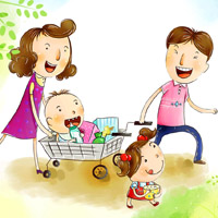 甜蜜温馨的幸福家庭卡通头像